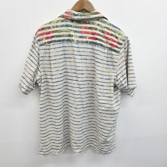 Island Republic Vintage Collection 100% Silk Hawaiian Shirt Size XL Ivory Button - Picture 2 of 10